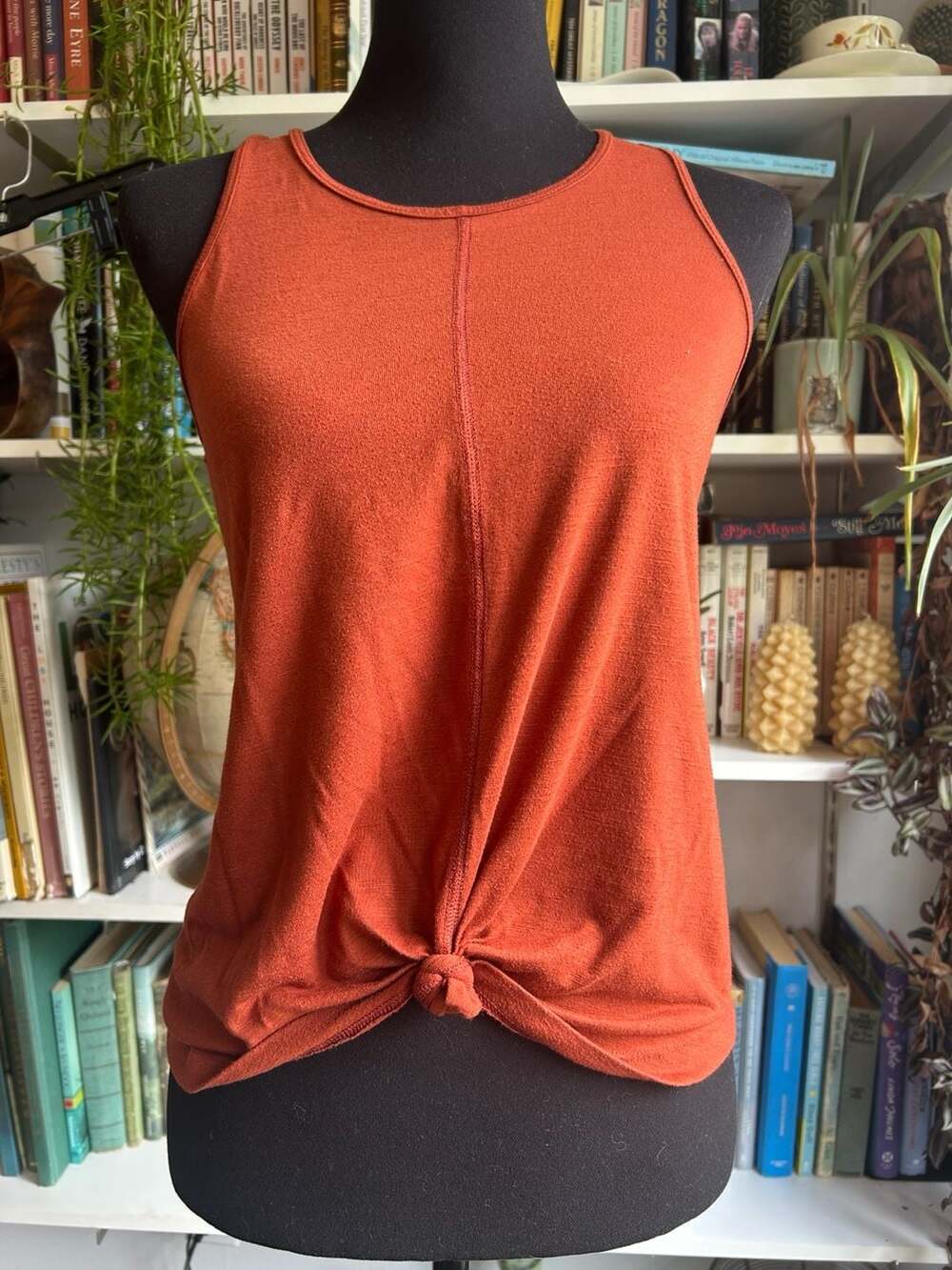 Mudd Rust Orange Front Twist Knot Racerback Tank Top Size XS